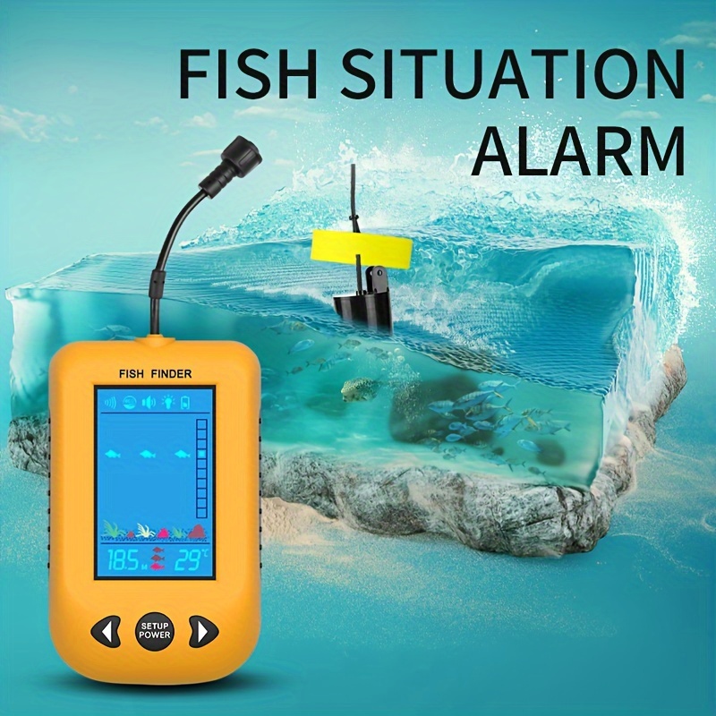 Xf03 Yellow Portable Fish Finder Sonar Fish Finder Sensor Wired Deep  Detector Boat Kayak Sensor Fish Finder Handheld Fishing Gift For Men -  Sports & Outdoors - Temu