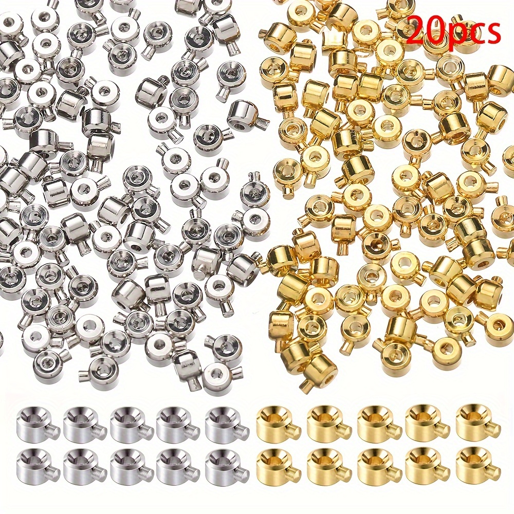 Image of 20pcs 3mm/0.118in Copper Crimp Beads For Jewelry Making Golden Silvery Color Stop Beads Handcrafts Bracelet Necklace Additions