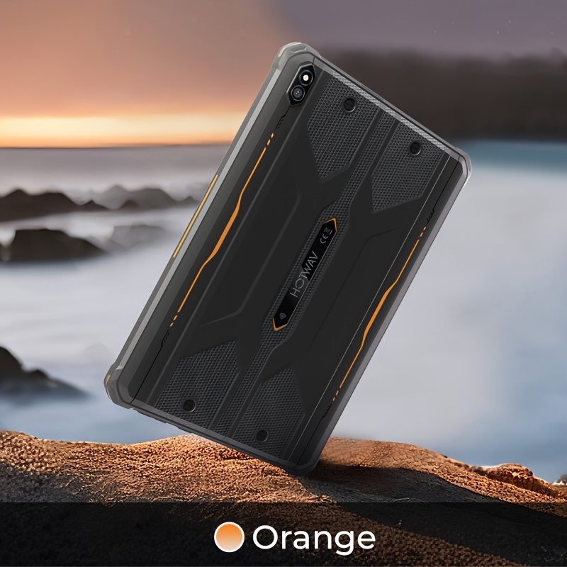 Image of Hotwav R10 Pro Rugged Tablet 14, 10.1-inch Hd+ Display 10800mah Tablet, -core 8gb (12gb Expandable) +128gb Rom+1tb Outdoor Tablet, 13mp+5mp Camera 4g /gps, Black/orange