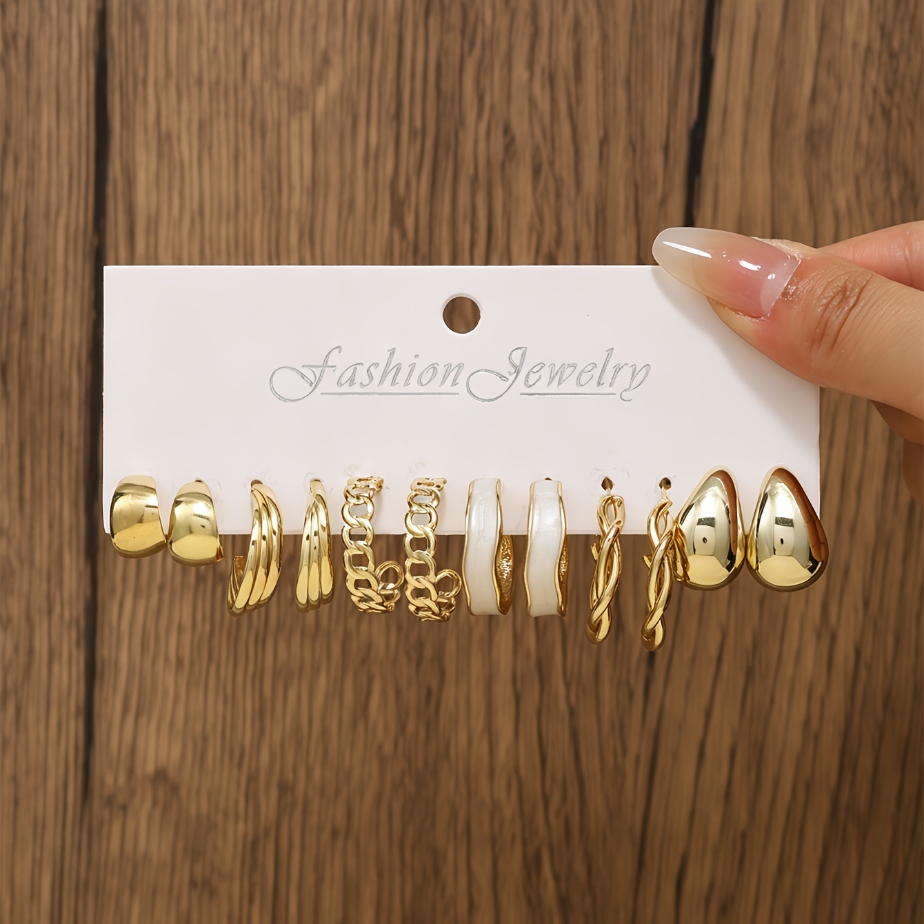 TEMU 12pcs/6 Pairs Exquisite Knotted Hoop Earrings Set With Multiple Stylish Designs, Women's Fashion Luxurious Classic Versatile Hoop Earrings,