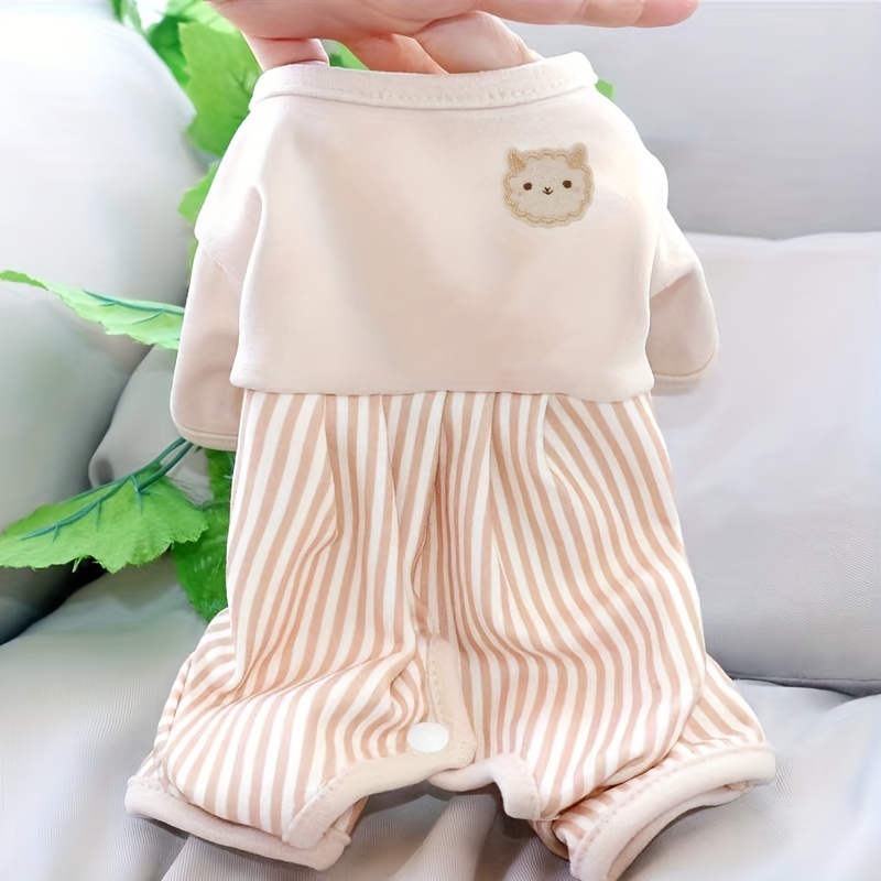 

Dog Embroidered - For Small To Breeds, Striped Bodysuit /