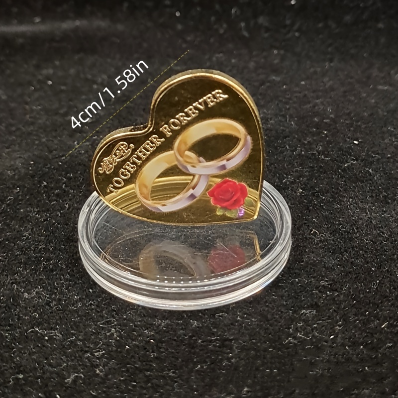 1 шт., «Меч Купидона любви»/520 «Часы любви», белая монета, маленький подарок ко Дню святого Валентина, часы «Монета любви», памятная медаль «Любовь на всю жизнь», чтобы отправить подруге счастливый подарок подробные сведения 4