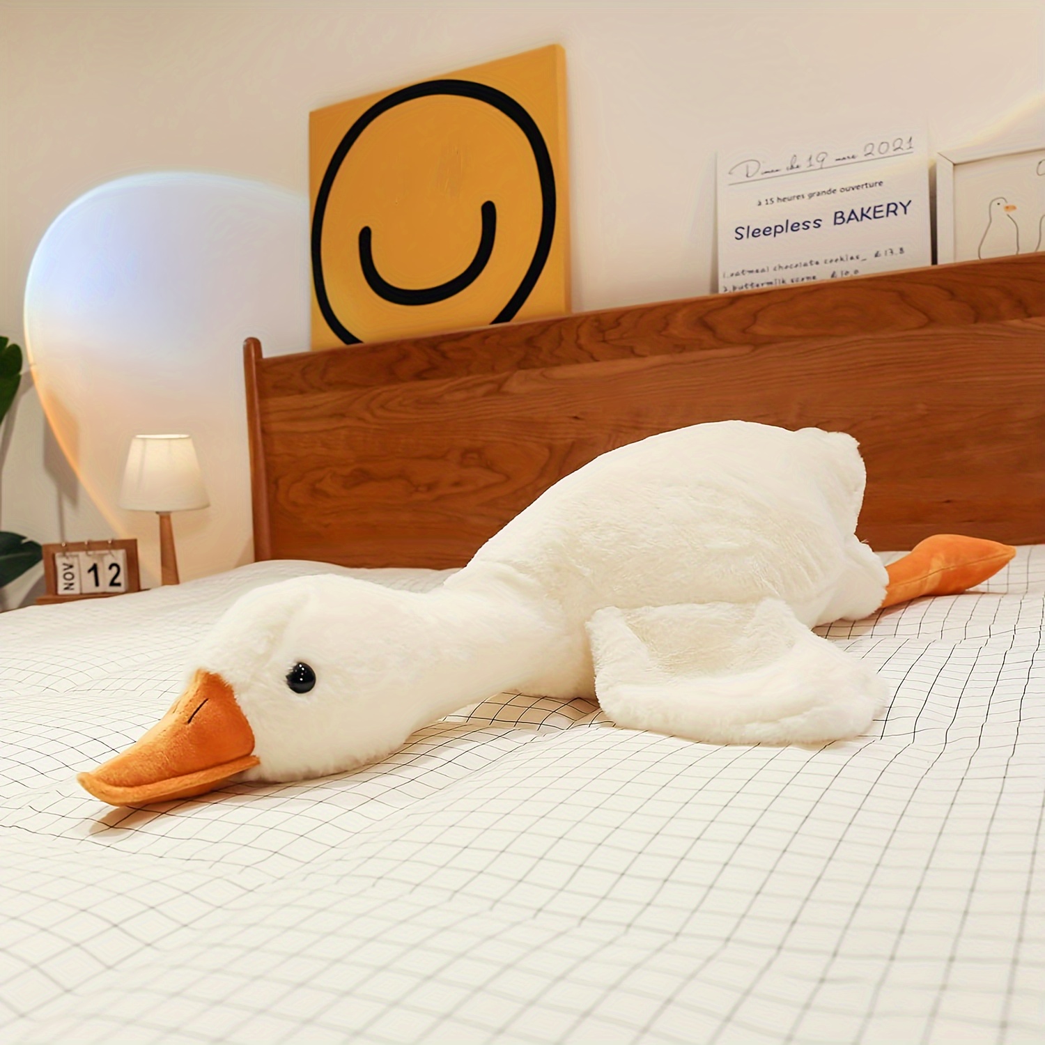 Duck Plush Toys Fluffy Sleep Pillow, Cute Animal Stuffed Swan Goose Soft  Dolls Floor Mat Girls Birthday Gift