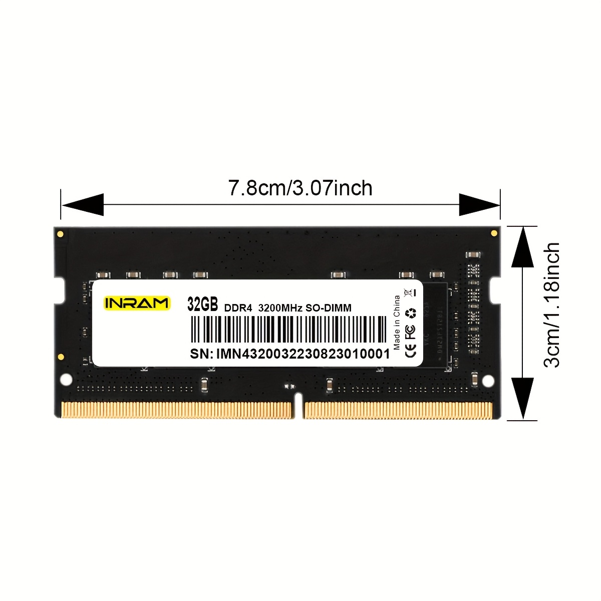 DDR4 32GB 3200MHz SO-DIMM メモリ 32GB DDR4 3200MHz PC4-25600 1.2V 2Rx8 260-Pin SODIMM Laptop