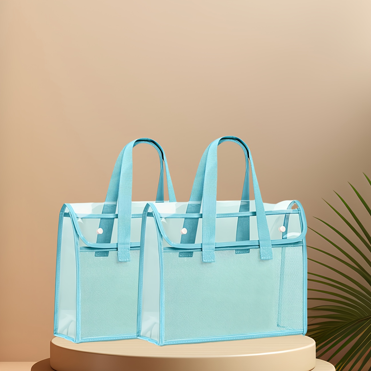 1pc large capacity high quality pvc tote bag expandable mesh Temu