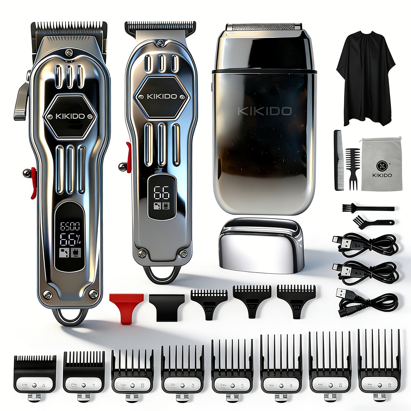 Kikido Pro, Metal Body, Clipper, Wireless Trimmer, Limit Comb, Personal Care, European And , Durable, Cost-effective Product, Tools, Shaver, Home, Hair Clipper, Car, Gift , Stainless Steel Metal Knife
