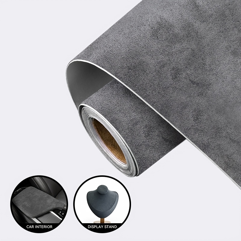 

1 Roll Self-adhesive Suede Fabric, 11.81x59.06 Inches - Plush Gray Suede For Car Interior Renovation, Gift Boxes, And Sofa Repair - Easy To Apply With Only