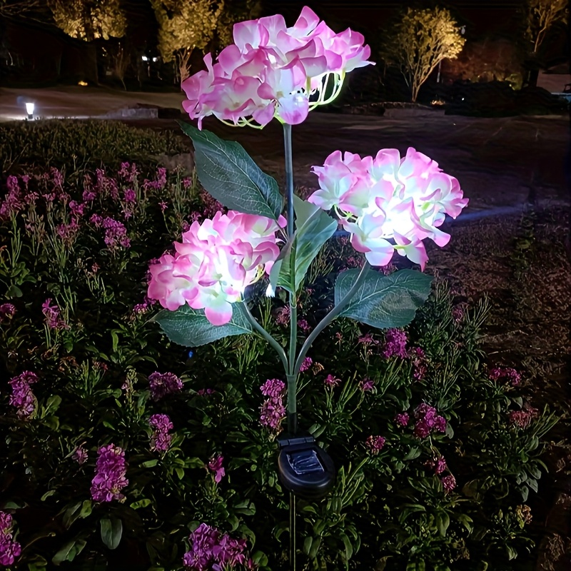 TEMU 2pcs Decorations For Home, Solar Lights Outdoor Garden Decor - Upgraded Solar Garden Lights With 6 Hydrangea Lights, Solar Outdoor Lights Solar