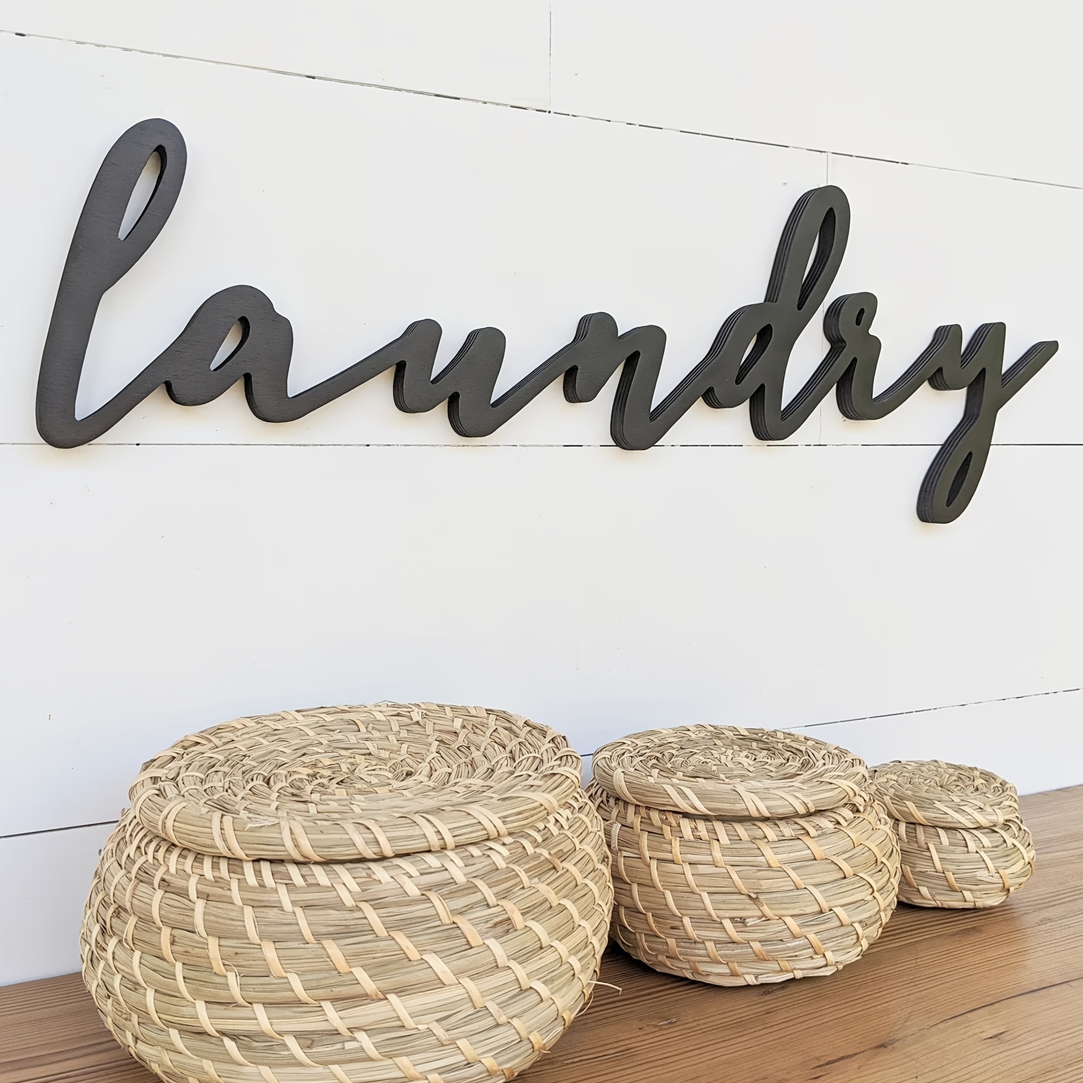 

Bohemian Wooden Laundry Signs With Characters - Decorative Wood Letters For All