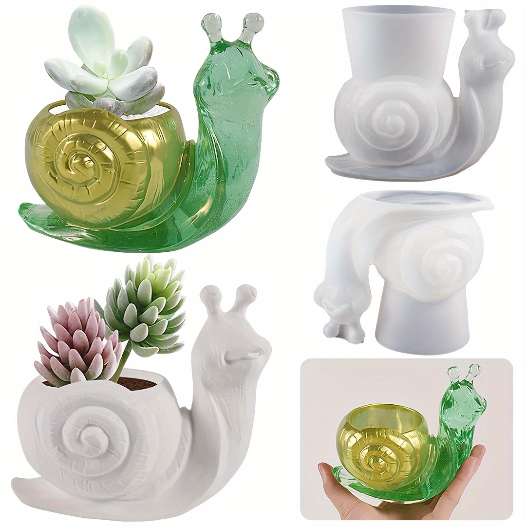 

Silicone Snail Flower Pot Molds - Animal Shaped Casting Molds For Resin, Plaster, Concrete Candle Jar, Vase, Resin And Clay Crafting