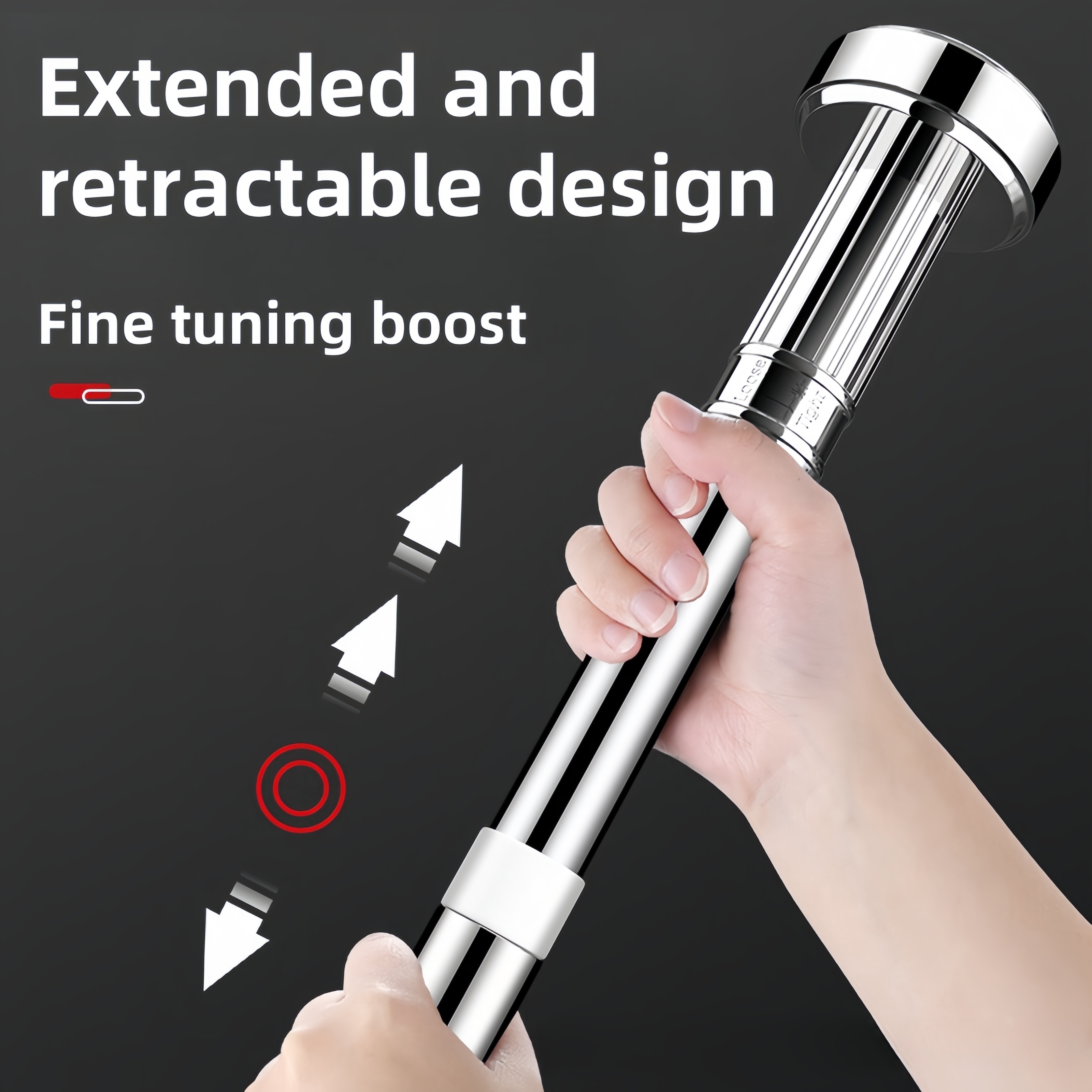 

1pc Steel Telescopic Curtain Rod, Non Perforated Household Curtain Rod, , Multifunctional , Telescopic Bathroom Bathrobe Towel , Non Perforated Household Curtain Rod, Bathroom Telescopic Rod