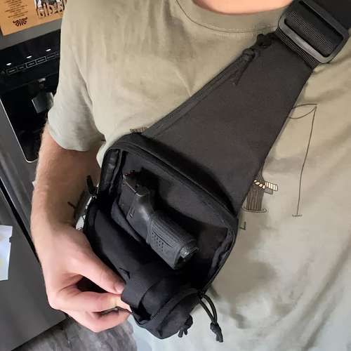 Tactical Universal Pistol Pouch – Nylon OWB Holster For 9mm, .380, .40, .45 – Ambidextrous, Belt Mount