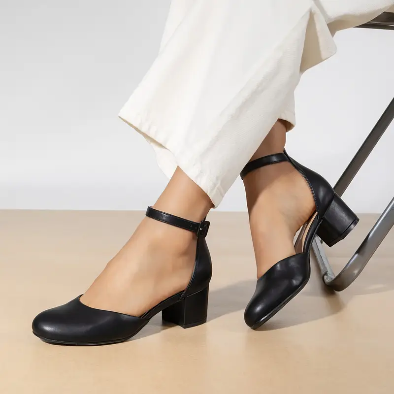 Women'S Closed Round Toe Low Block Heels Ankle Strap Chunky Heel Pumps Dress * Party Shoes Closed Toe Heels for Women Heels Closed Round Women'S Closed Round Toe Low Block Heels Ankle Strap Chunky Heel Pumps Dress * Party Shoes Closed Toe Heels for Women Heels Closed Round