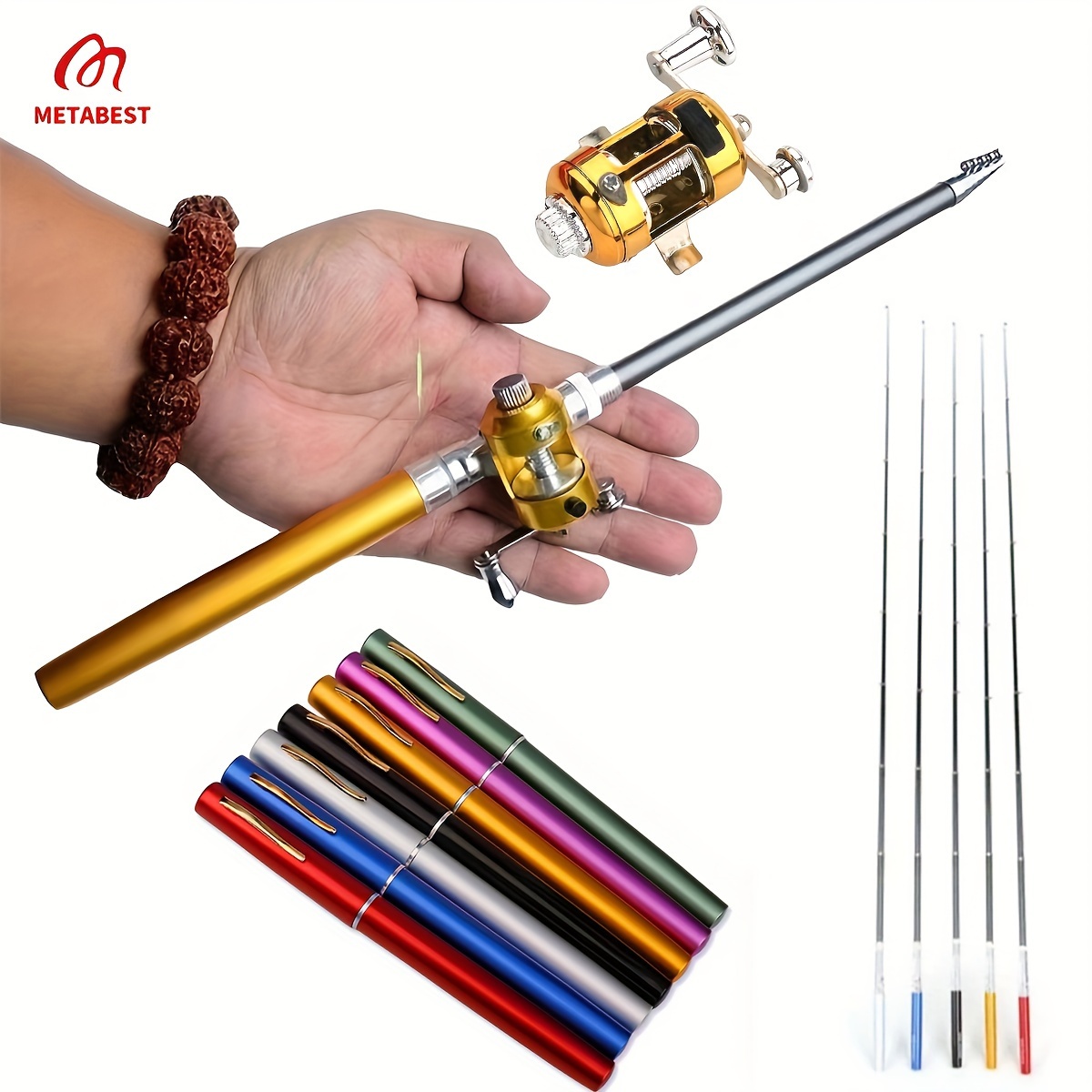 Portable Pen shaped Fishing Rod Spinning Reel Kit Mini Ice - Temu
