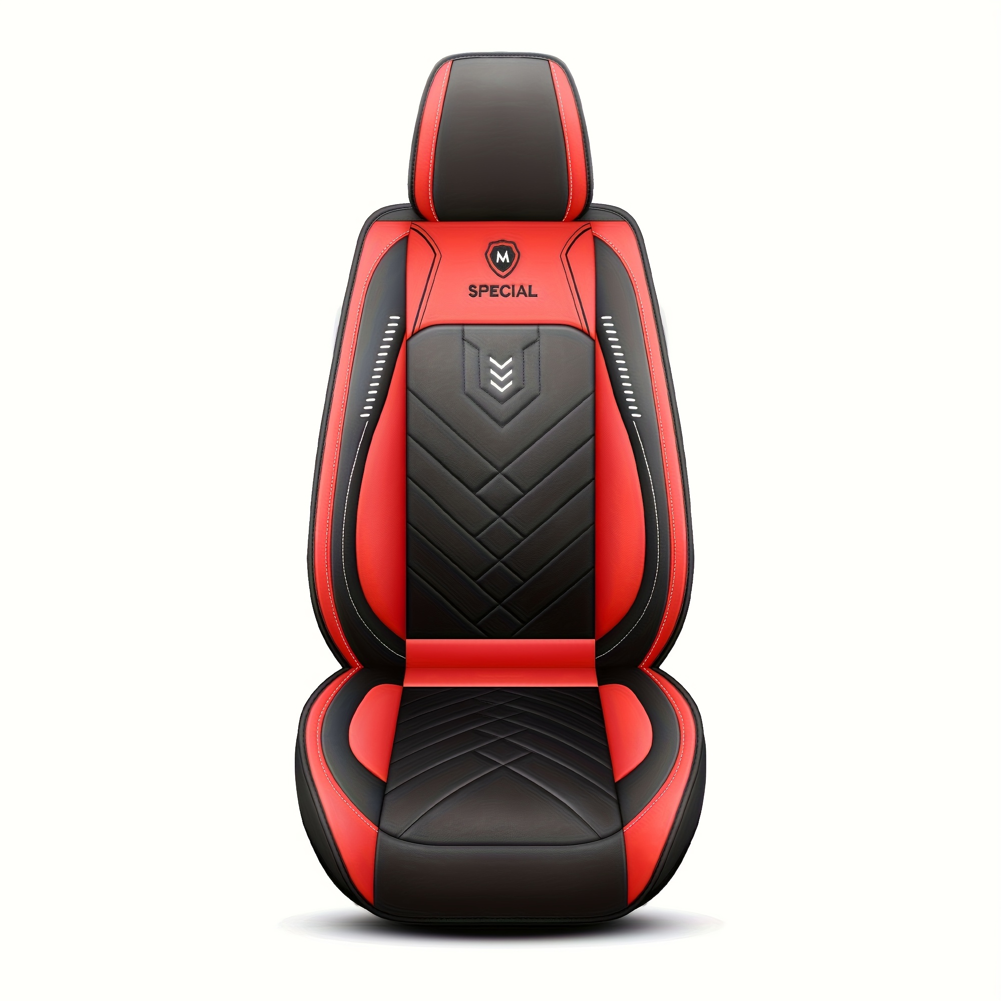 TEMU Full Coverage Seat Covers For Cars, Suitable For Front And Drivers - Durable, Comfortable, And Stylish Faux Leather Truck Front Seat Set, Compatible With Sedans And Suvs (single Piece)