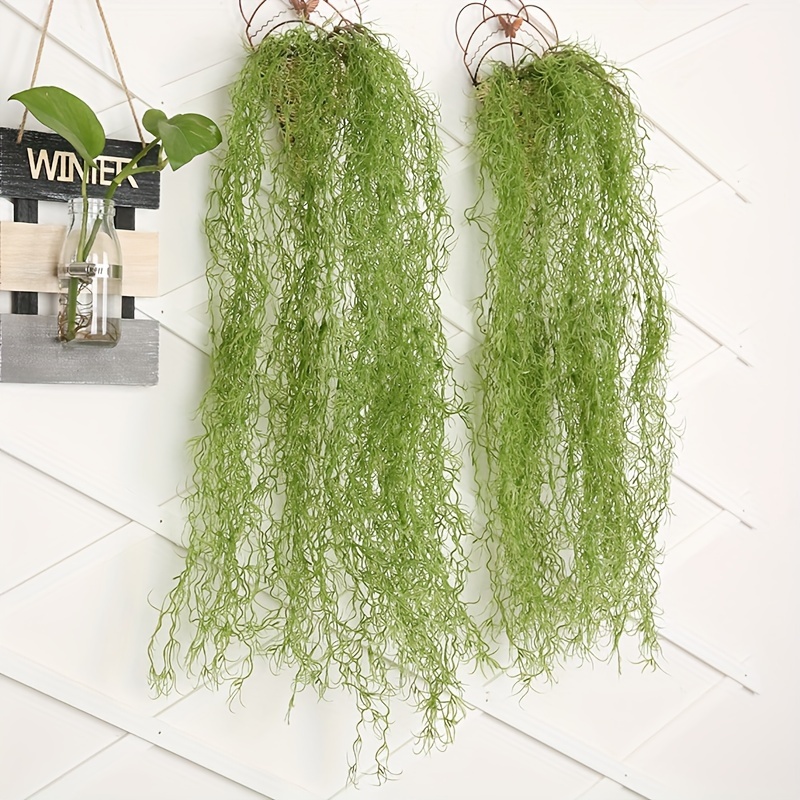 

1pc Artificial Spanish Moss Hanging Vine, Simulation Plant Background Wall Hanging Decoration Hanging Orchid Photography Props, Home/restaurant Decoration Pendant