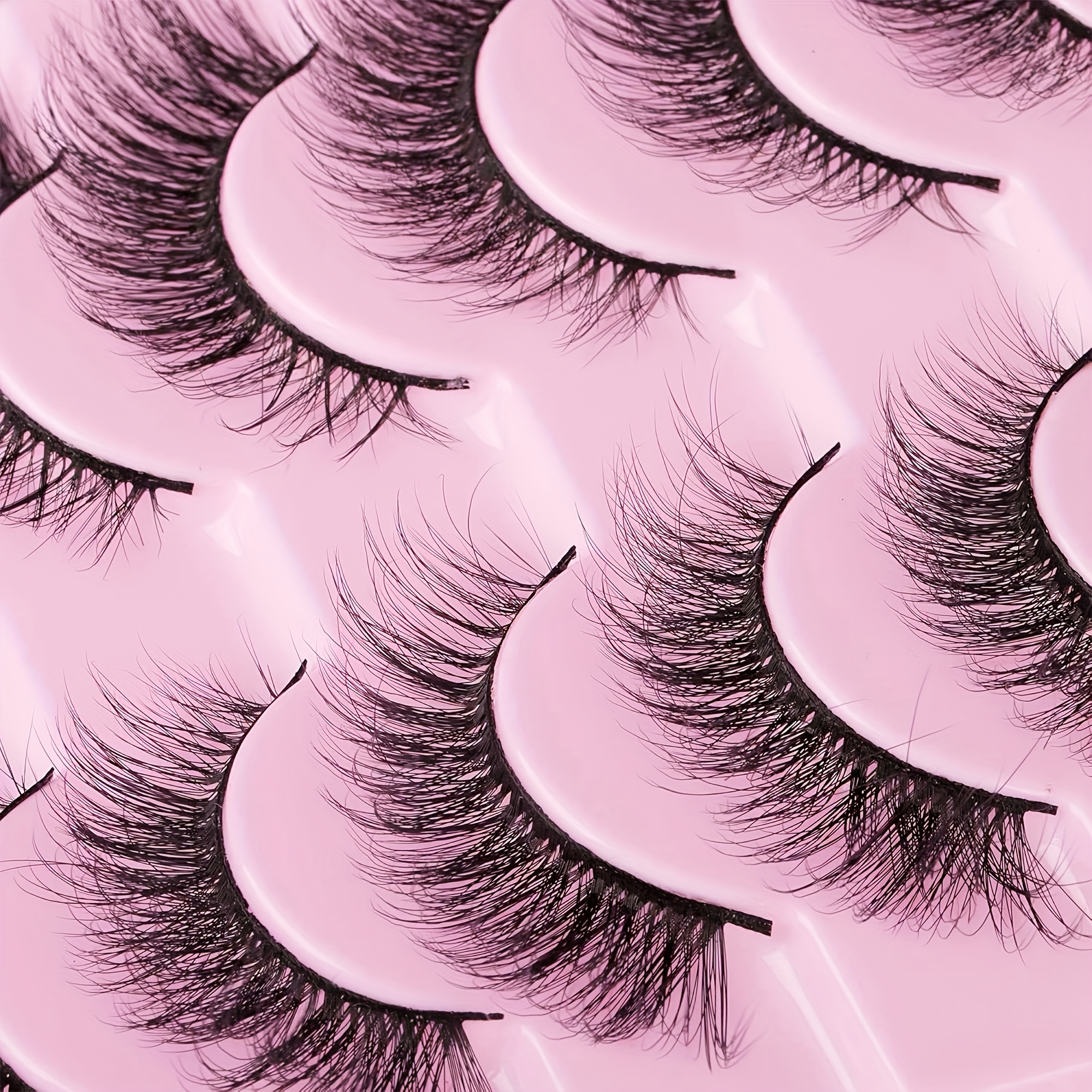 10 pairs 3d fluffy false eyelashes thick volume   mink lashes dramatic look eyelashes for daily party makeup reusable soft lashes Product details 1