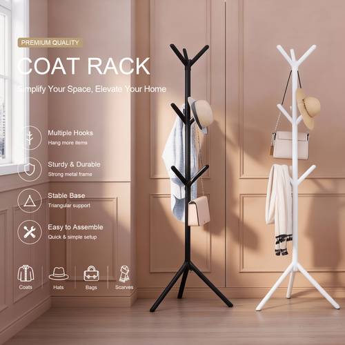 modern vertical coat rack with a and 9 hooks an elegant and beautiful coat tree suitable for entrance and bedroom saving clothing storage rack a luxurious mothers day gift a multi functional vertical clothing