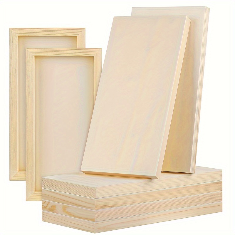 

Premium Panels 3pcs, 12"x6" - Blank Canvas Boards For Painting, Staining & Crafts, 3/4" Art Supplies, Wood Crafts