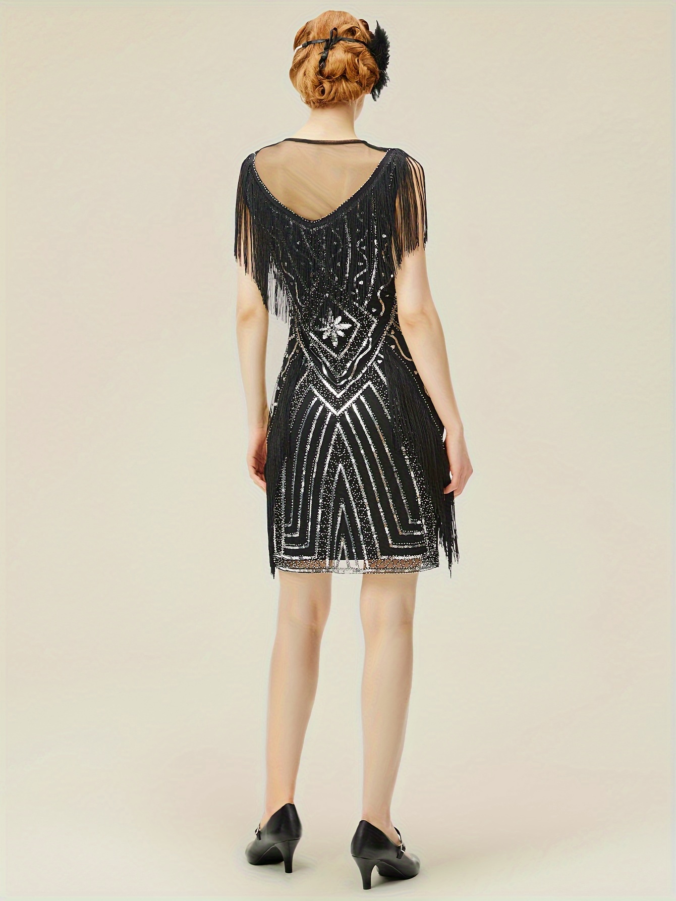 20s black dress Black 1920s dress inspired by art deco fashion