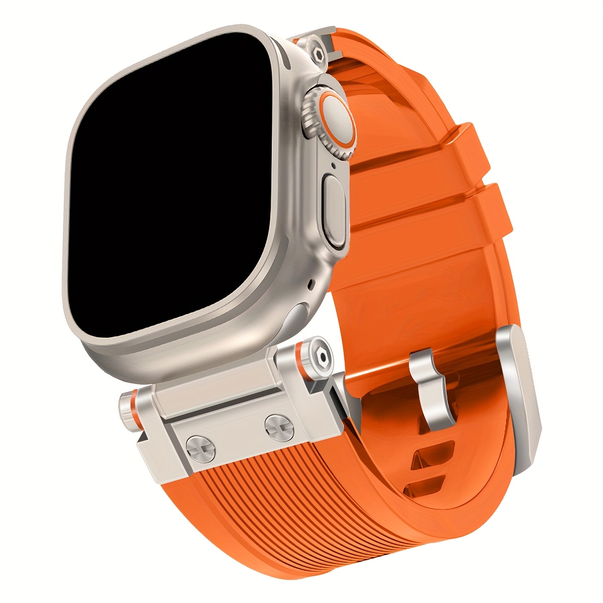E-shop Für Apple Silikonarmband für Apple Watch Armband Ultra 2 49mm 45mm 44mm 42mm, Luxuriöses Cool Design Silikon Sportarmband, Geeignet für Iwatch