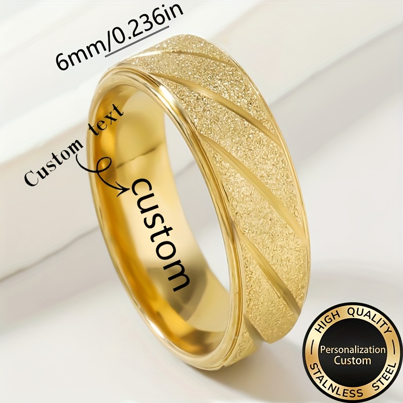 TEMU Anillo de moda para mujer con texto autodefinido bañado en oro de 18k, regalo de joyería para pareja para boda, y aniversario