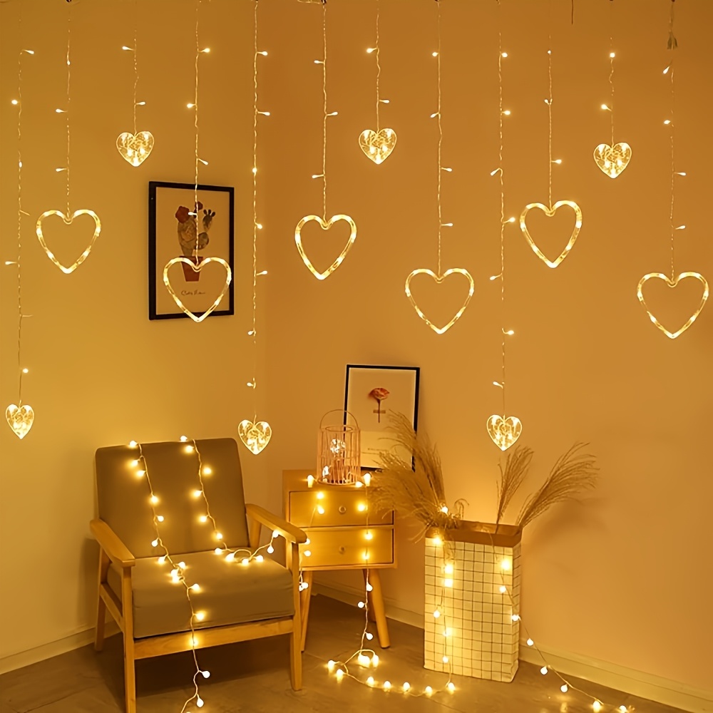 

1 Set Valentine's Day Heart-shaped Led String Lights, Battery Powered Fairy Lights For Wedding, Restaurant, Hotel Decoration, ≤36v, Electronic Components Included - No Battery