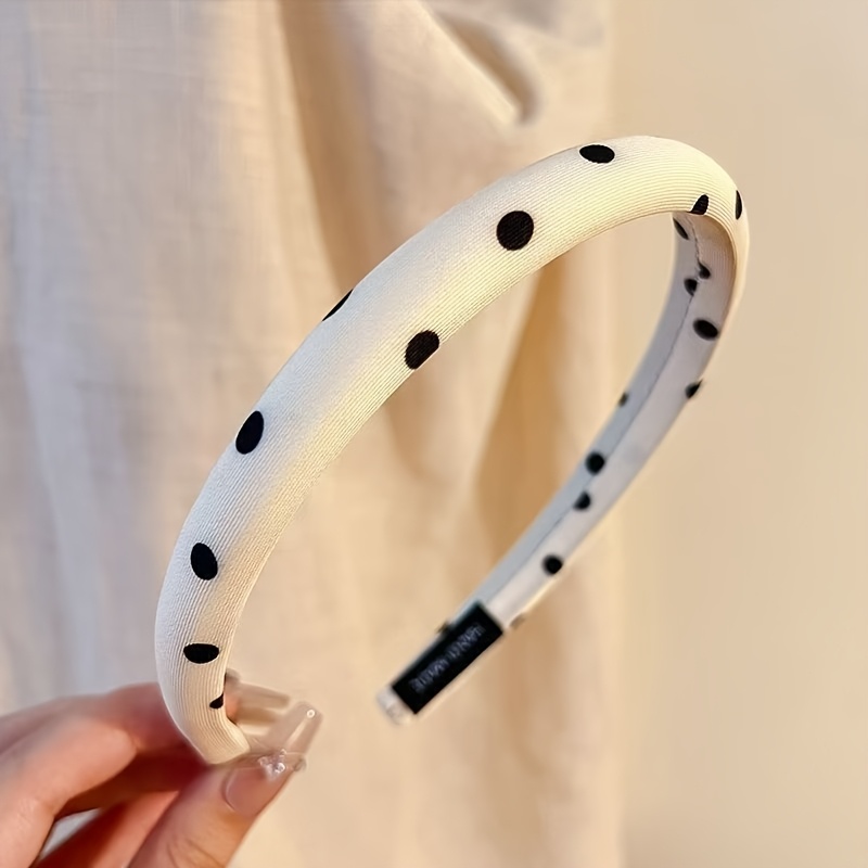 TEMU 1 stuks Retro Polka Dot Haarband Zwart En Wit Klassieke Stijl Haaraccessoires Europese En Amerikaanse Dagelijkse Kleding Modeaccessoires