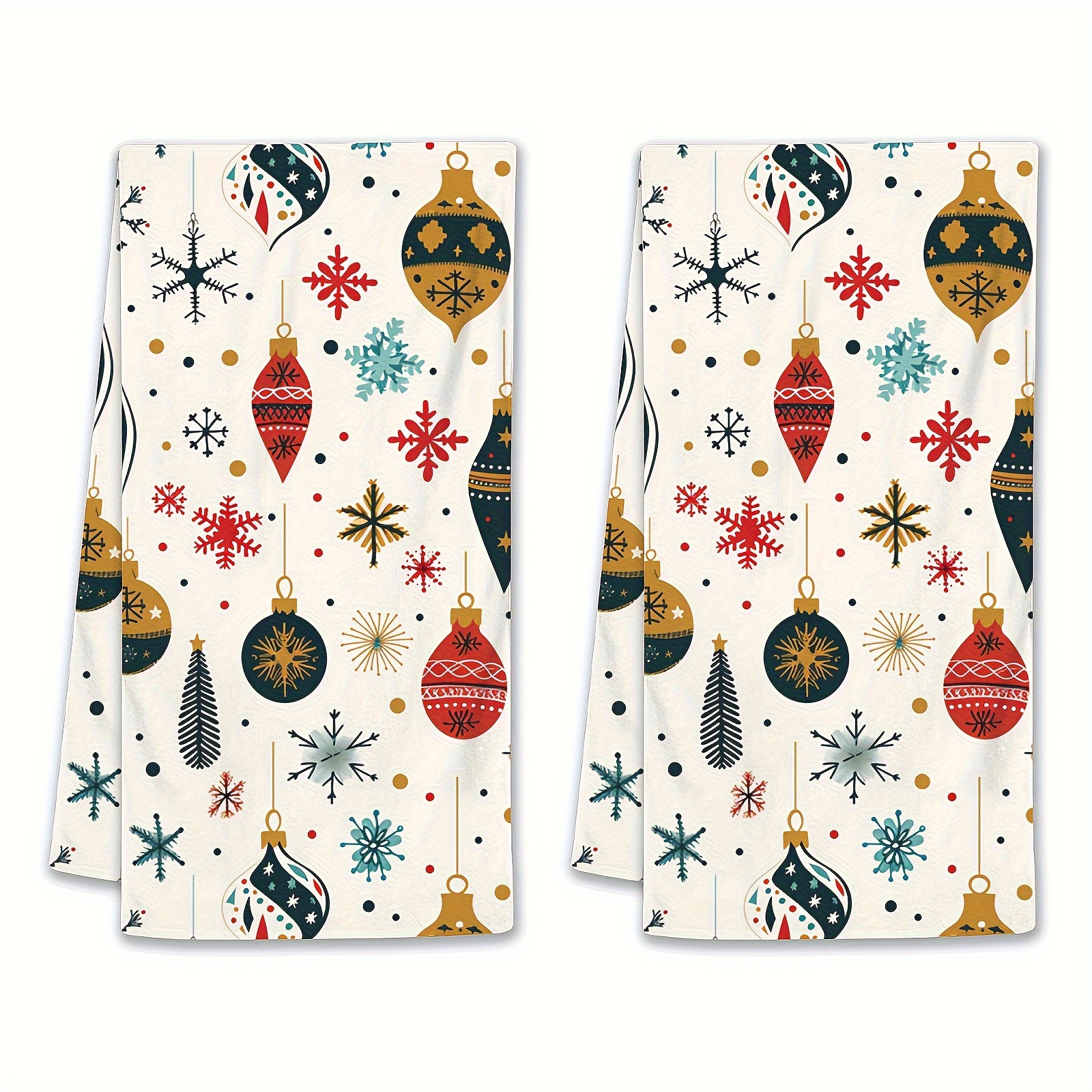 

2pcs Christmas Towels - , Polyester Towels 16x24" - For Decor & Party Supplies