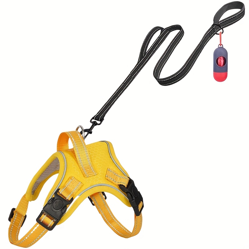 TEMU Small And Medium Pet Dog Chest Strap   Traction Rope   Garbage Bag 3pcs Set