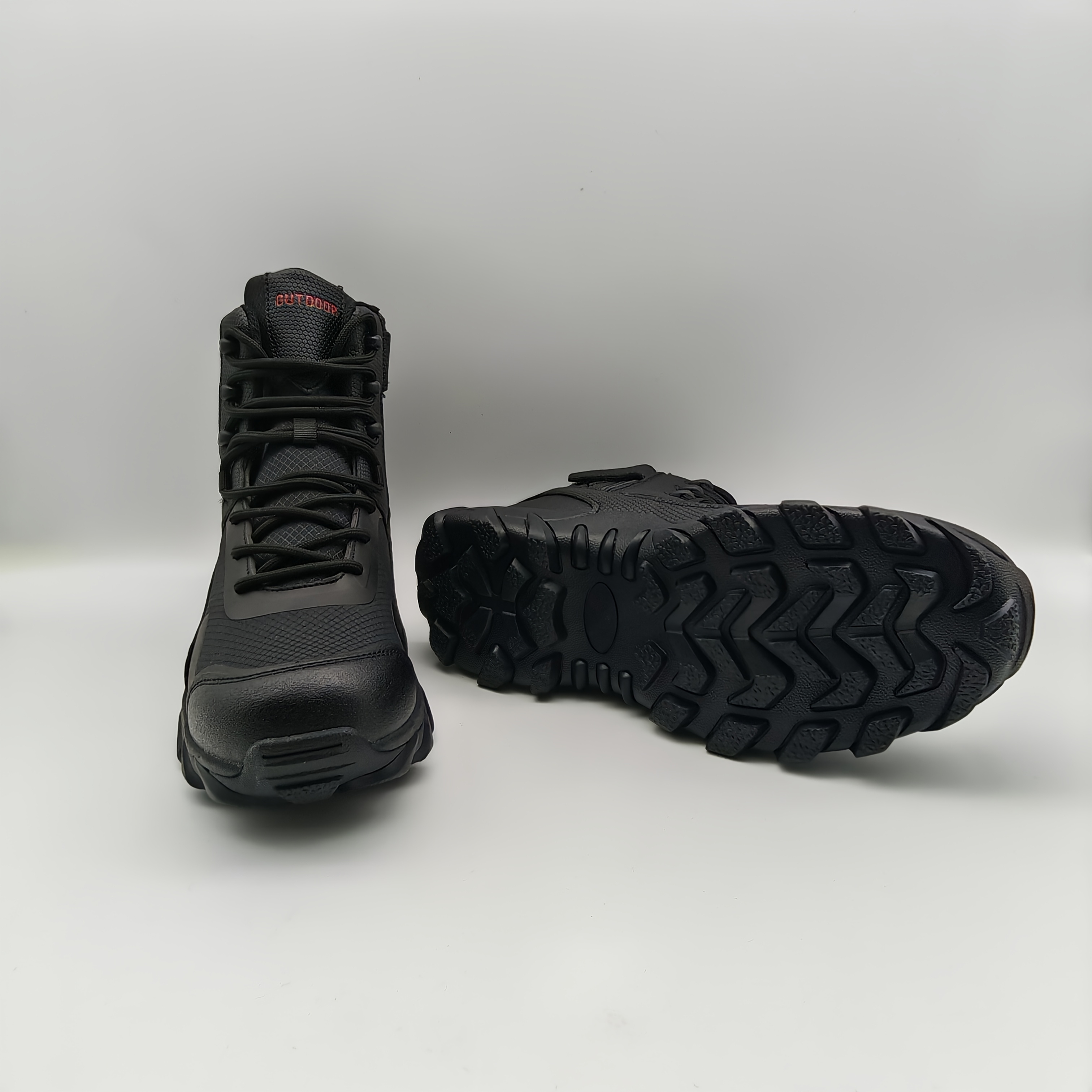 Men's All Terrain Hiking Boots, High Quality Work Boots with Zipper, Breathable Outdoor Shoes for Hiking, Camping, Work