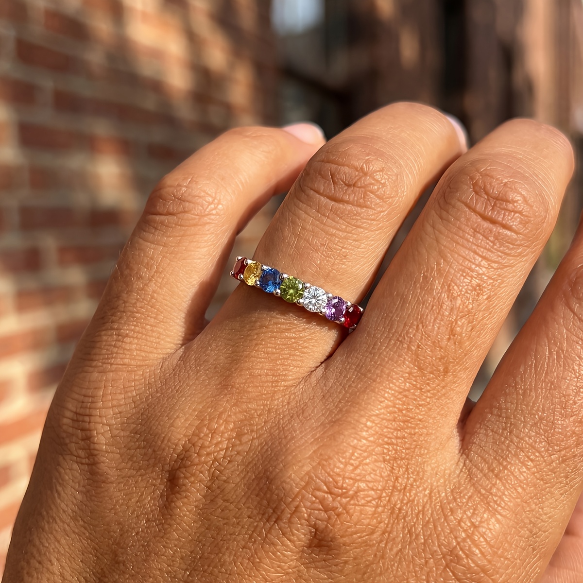 Luxury Stackable Synthetic Zirconia Rings, Wedding Band Set