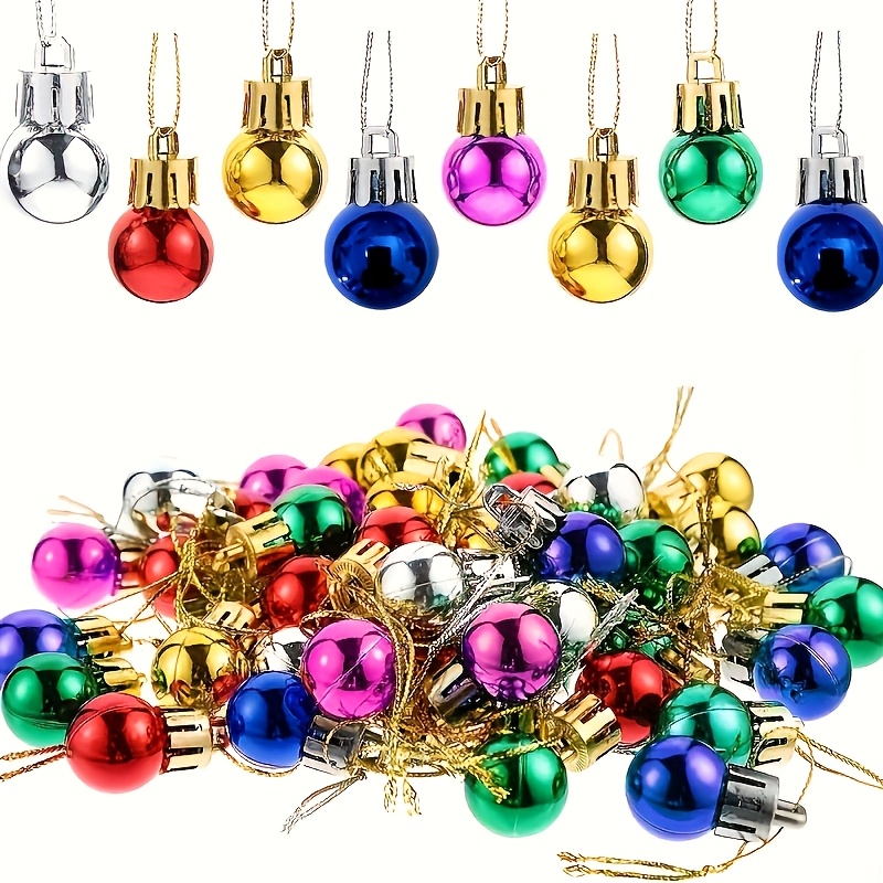 TEMU 50 pz Mini Palline Natalizie Ornamenti per Albero di Natale Palline Decorative e Colorate Ciondolo per Decorazioni di Feste, del Cappuccio