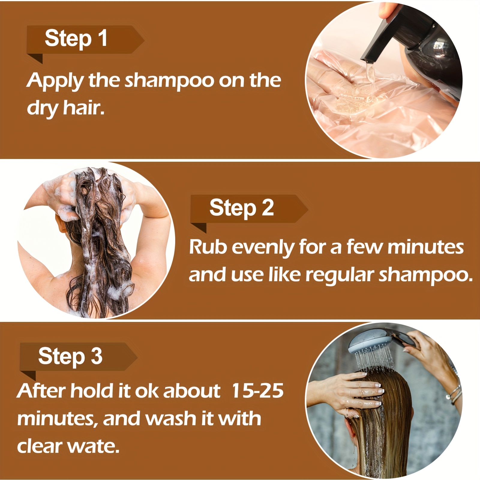 Hair Dye Shampoo For Grey Hair, 500ML Herbal Natural Hair Dye 3 In 1, Instant Hair Colour Shampoo, Hair Shampoo, Hair Dye Hair Color Shampoo Coloring In Minutes For Women Men