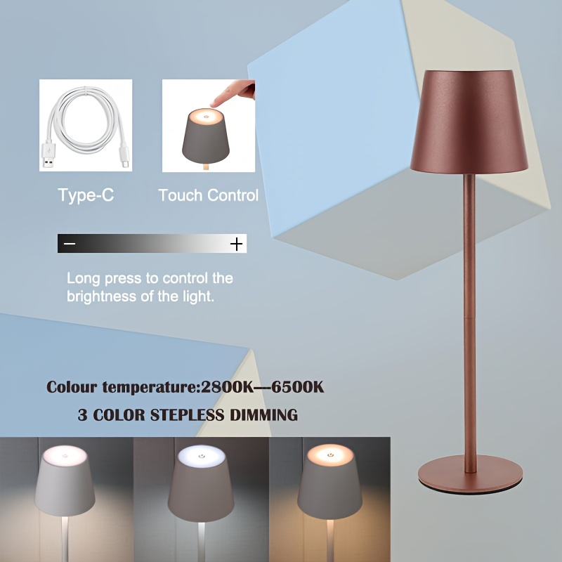 Portable LED Dimmable Desk Lamp, Touch-Sensitive Night Light