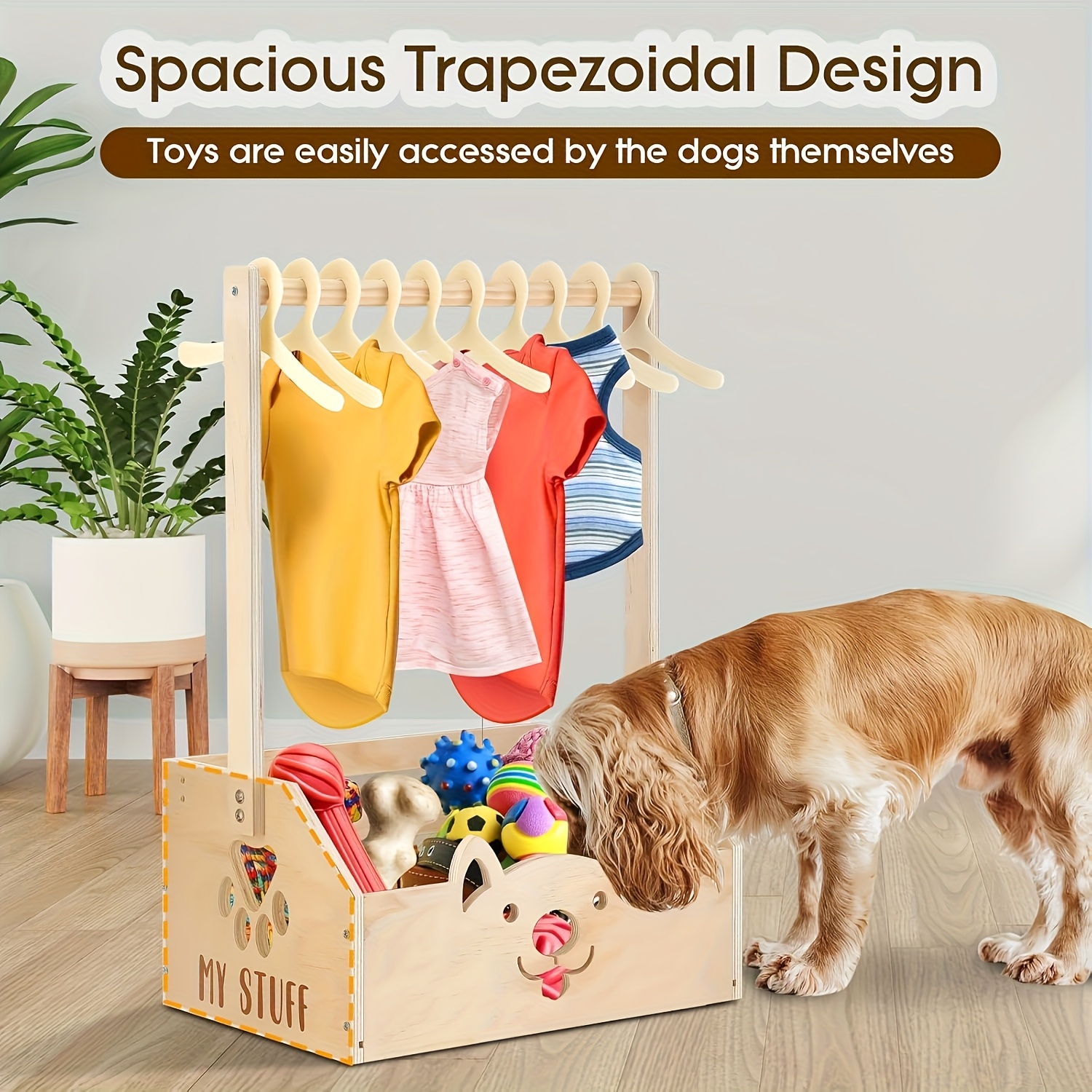 hunde kleiderschrank organizer holz hakenbügel