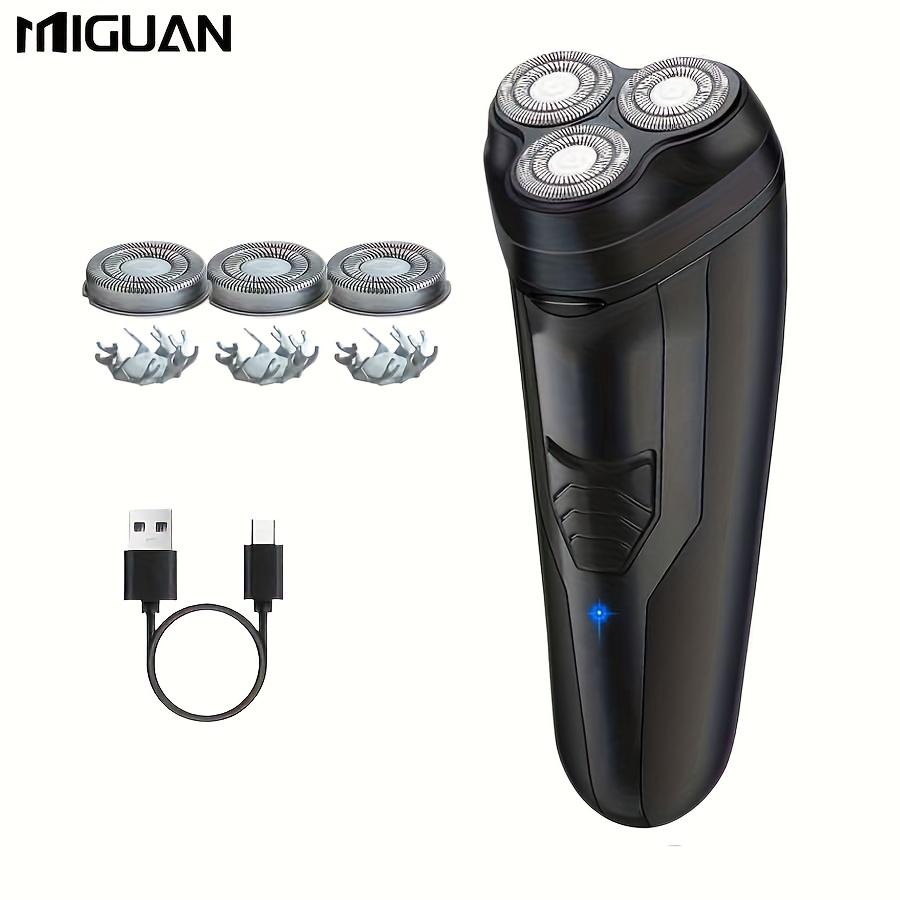 TEMU Miguan 3-head Electric Shaver With Usb Charging, 3 Shaving Heads & 3 Blades, , Ideal For Men's Shaving - Perfect Father's Day Gift, Shaving