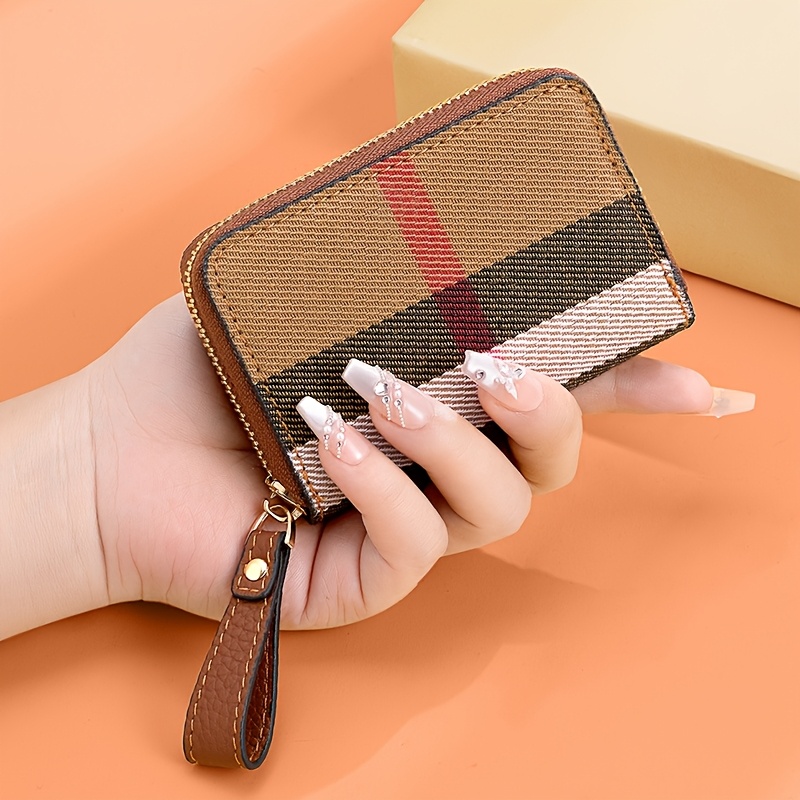 TEMU A Rfid Anti Demagnetization Organ Multi Slot Card Bag For Women, 12 Slot Card Storage Bag, Multifunctional License Case, High-end Niche Ins Grid