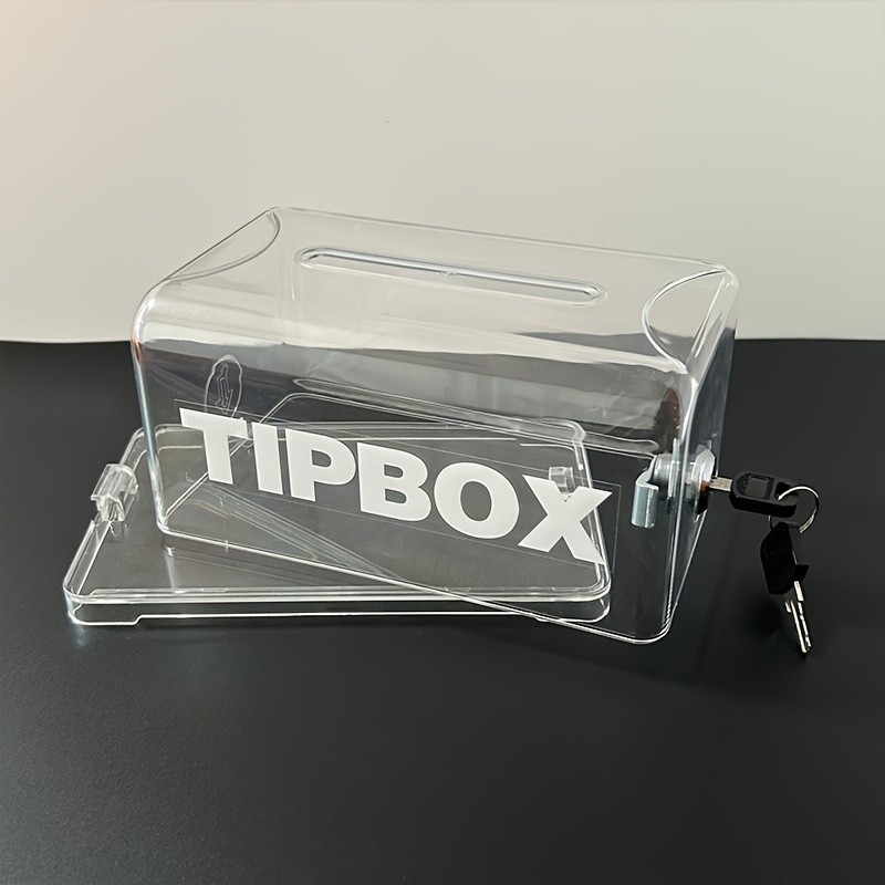 2-Pack Acrylic Tip Jars – Gold, 6x4x5 Inch – Perfect For Tips, Donations, Cash Collection At Bars & Events