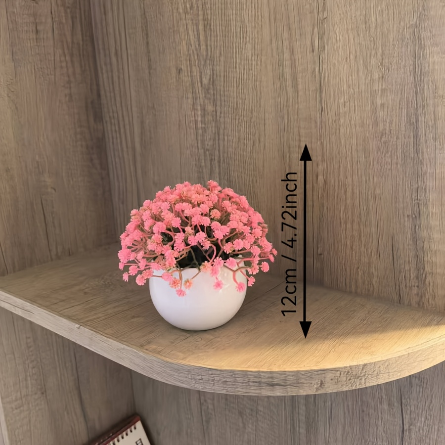 Image of 1pc Artificial Gypsy Bonsai, 4.72in Family Bedroom Living Room Dining Table Decoration, Holiday Decoration, 's Day Easter Decoration, Aesthetic Room Decoration, Home Decoration