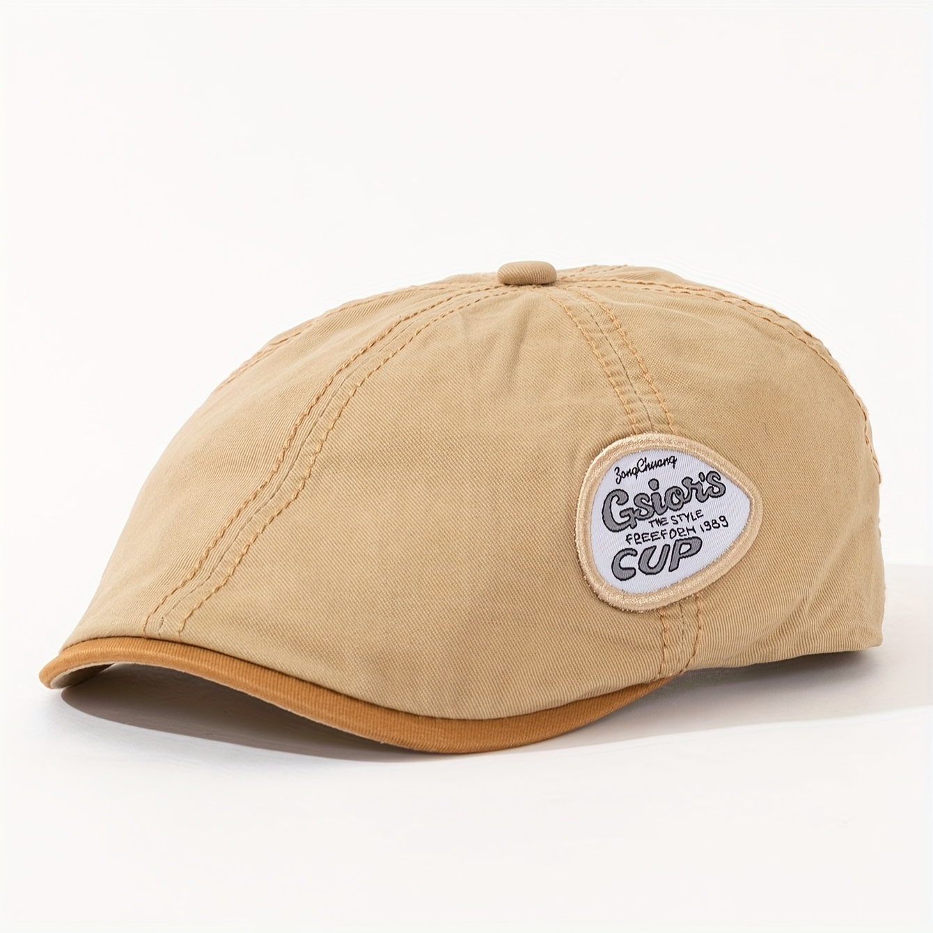 1-pack Men&;s Retro 100% Cotton Baseball Caps - Lightweight Breathable Solid Color & Contrast Patch Design, Versatile For Casual, Commuting, , Gift For Him