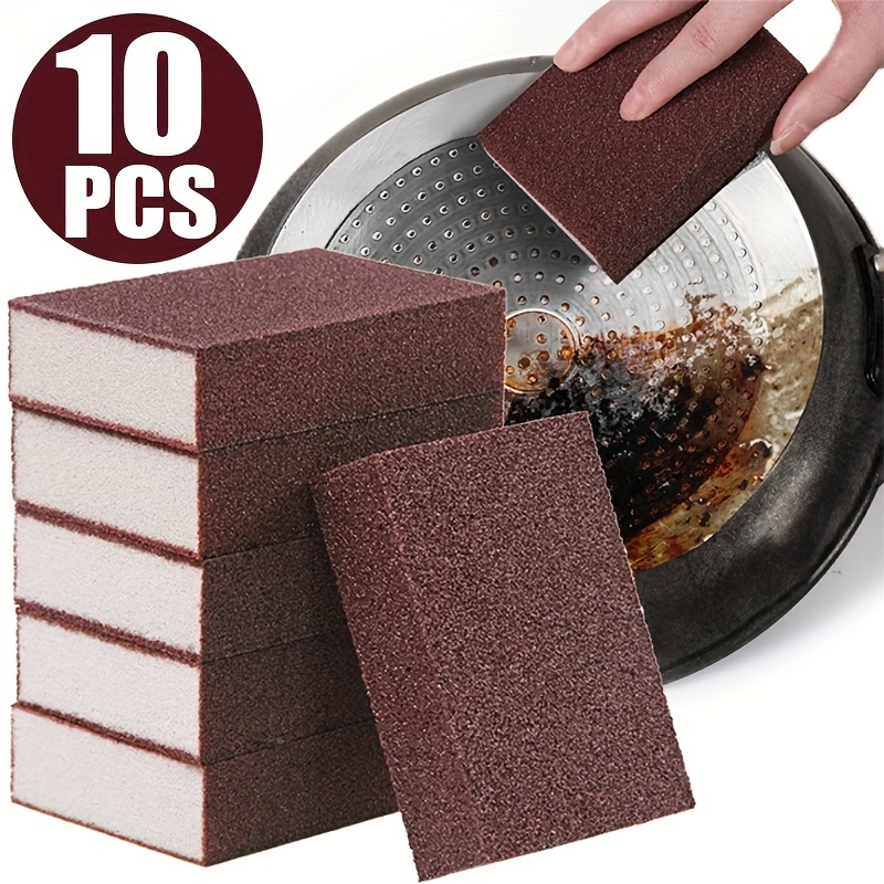10pcs Nano Sponge Magic Erasers - Heavy-Duty Kitchen Cleaning Pads for Rust, Stains, and Burnt-On Residue Removal - Abrasive Surface for Tough Scrubbing on Pots, Pans, and Dishes, Cookware Scrubbing | Ergonomic Cleaning Pads | Plastic Cleaning Sponges