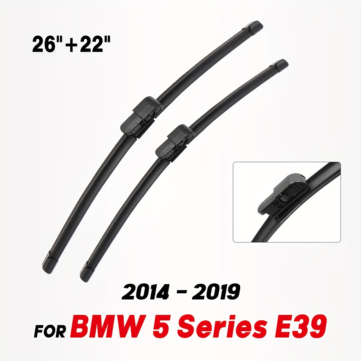 TEMU Front Wiper Blades For E39 528i M5 Windshield Windscreen Window Rain Brushes 26" 22"