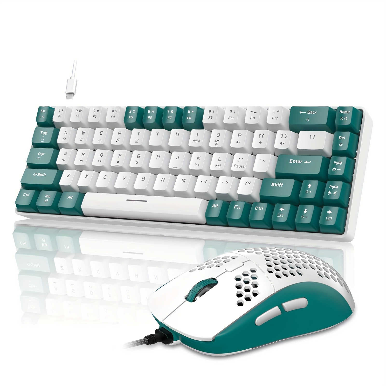 

Wired Mechanical Keyboard, 60% Rgb Gaming Keyboard And Mouse Combo (green)