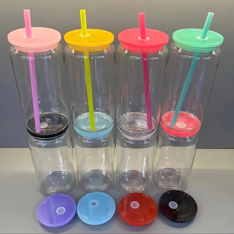 

50 Packs Usa Warehouse 16oz Clear Plastic Cup Mugs Colored Replacement Plastic Lids Multicolour Plastic Pp Acrylic Lid Wide 16oz Plastic Can Cups Plastic Jars With Lids Airtight Cove