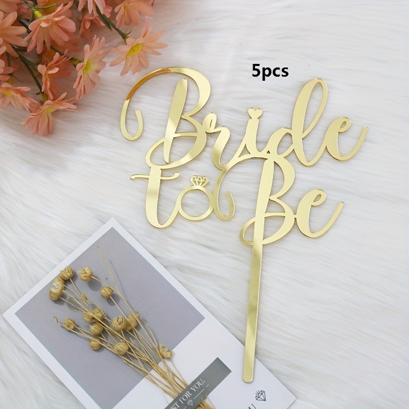 Image of 5pcs Acrylic Bride To Bachelorette Cake Decoration New Year Valentine's Day Party Cake Topper