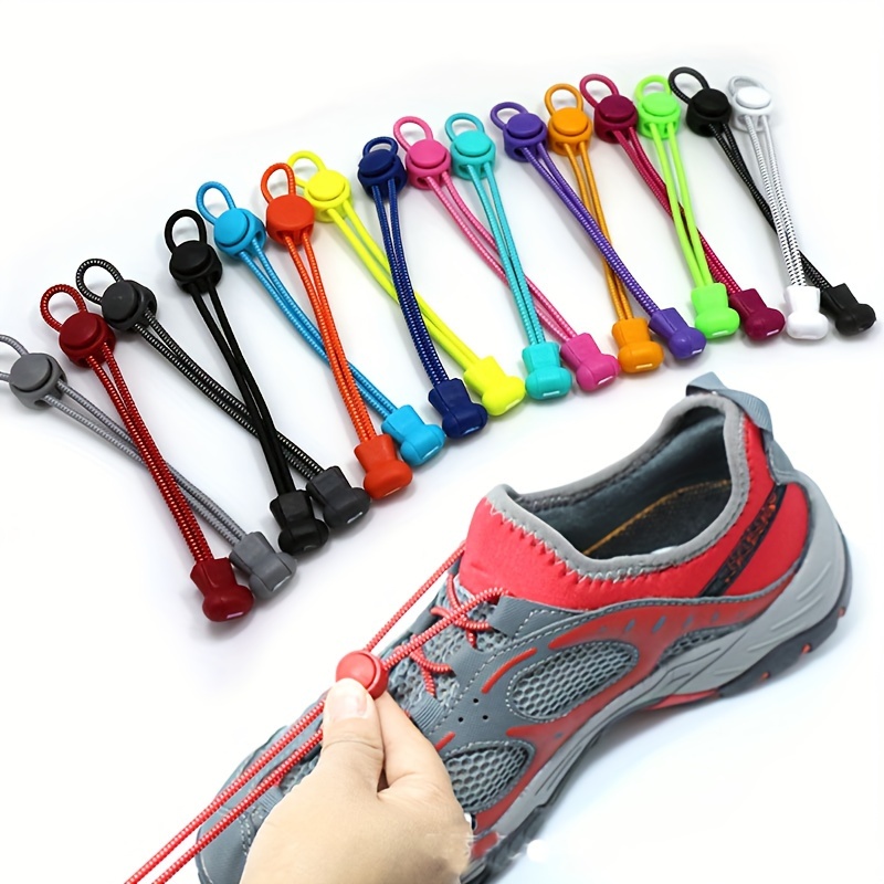 elastic no tie shoelaces with adjustable tension lock 39 37 round stretch shoe laces for sports shoes lightweight hand washable christmas polka dot pattern cotton blend crochet weave pack of 2 0