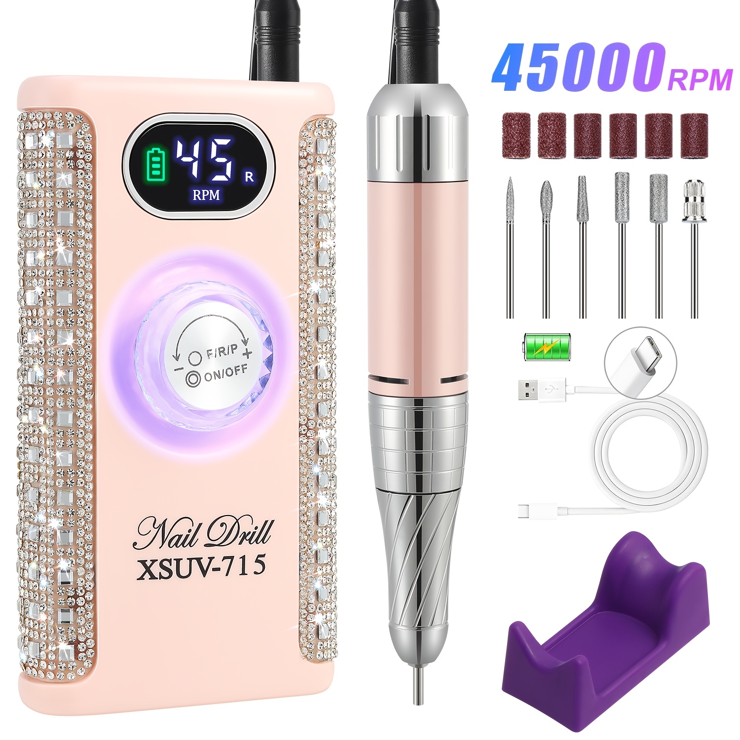Professional Electric Nail Drill Machine with LCD Display