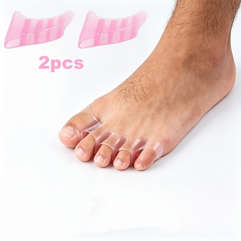 2pcs Soft Silicone Toe Separators for Nighttime Use