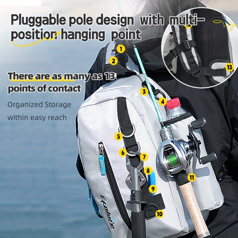 Fishing Backpack Rod Holder Water resistant - Temu